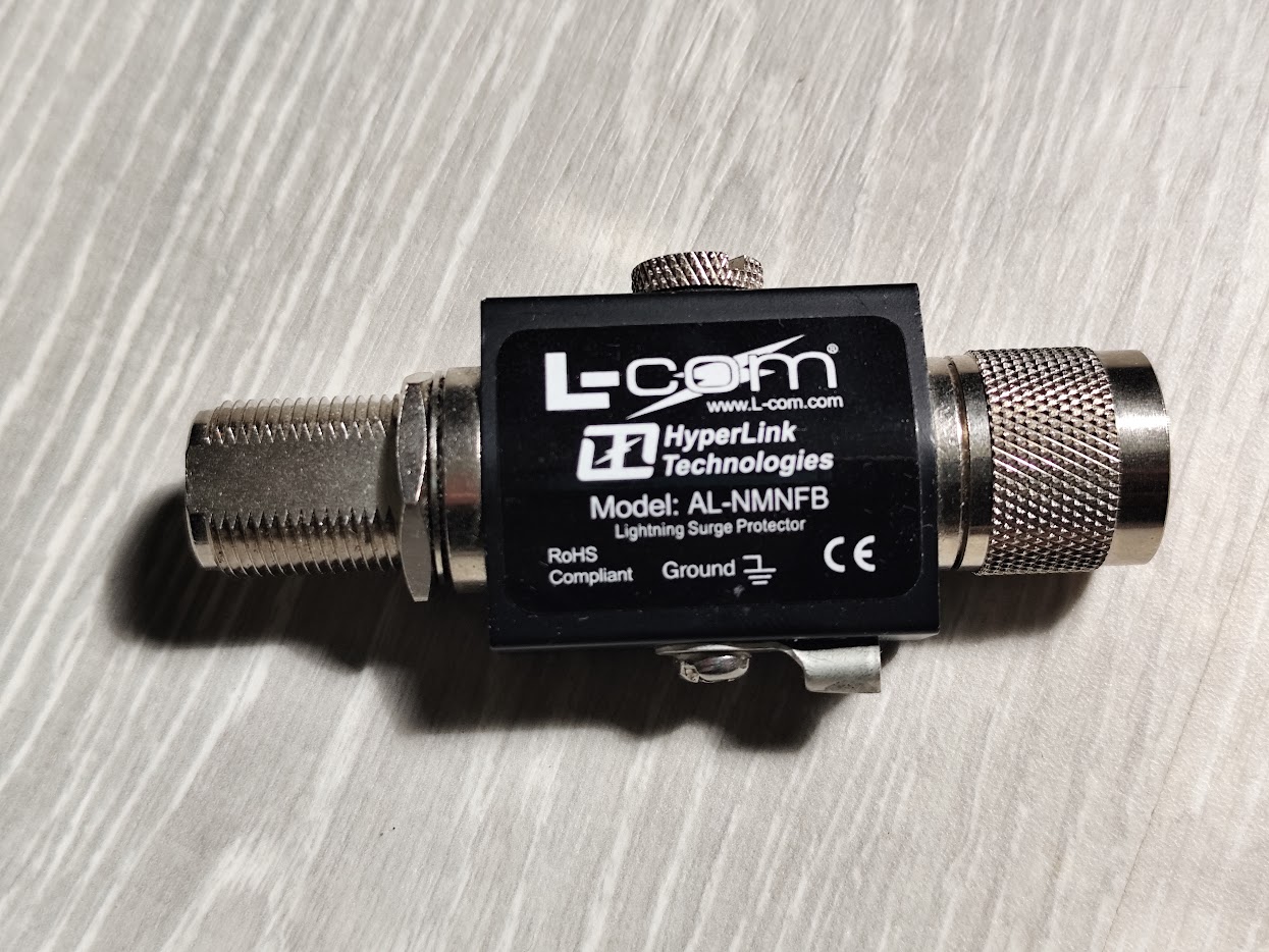 A coaxial lightning surge protector, one of the accessories that rarely reaches the first budget