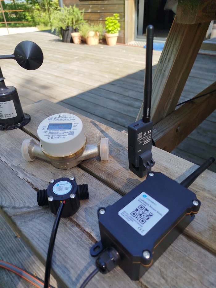 A water meter, flow sensor, clamp meter and wireless node, the devices these prices actually buy